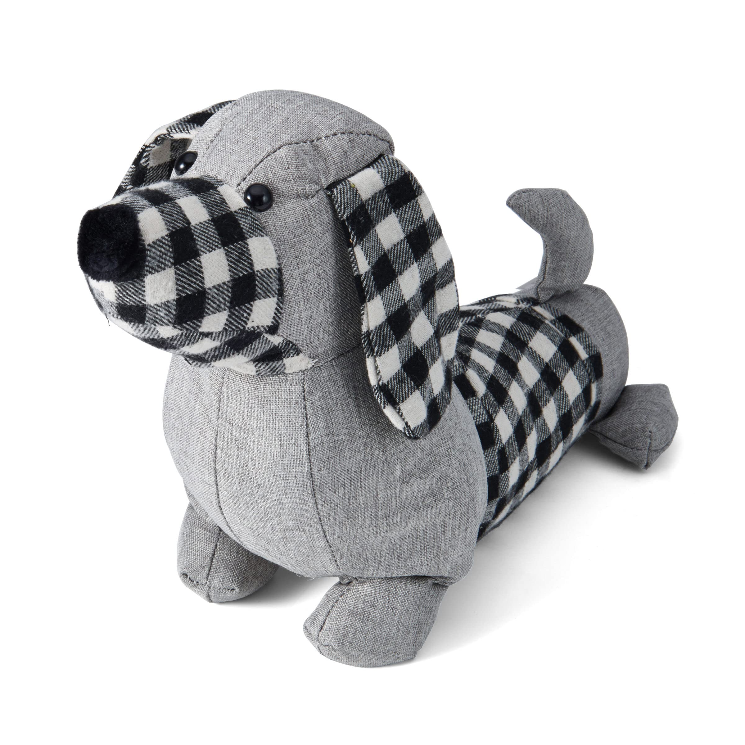 Elements Dachshund Weighted Fabric Door Stopper, Polyester,Gray