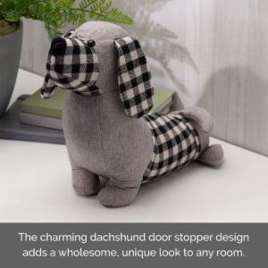 Elements Dachshund Weighted Fabric Door Stopper, Polyester,Gray