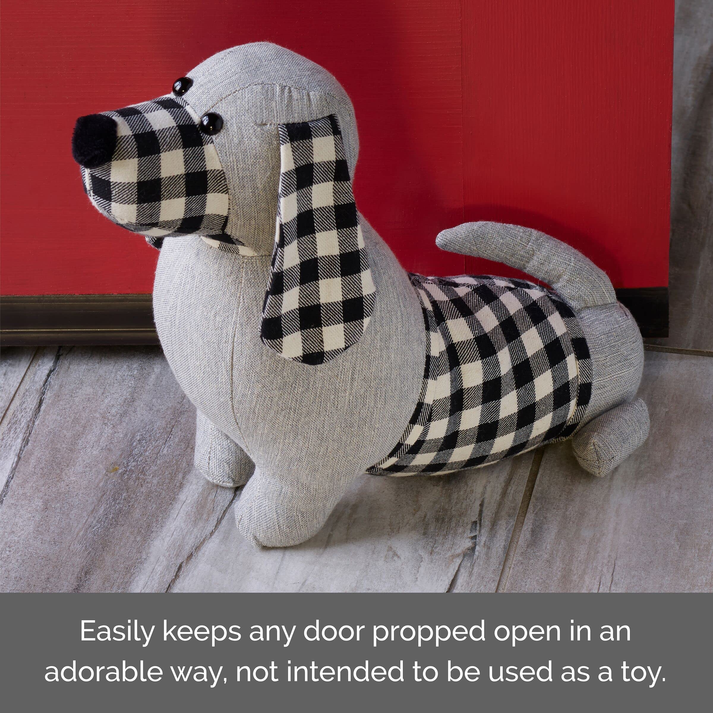 Elements Dachshund Weighted Fabric Door Stopper, Polyester,Gray