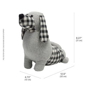 Elements Dachshund Weighted Fabric Door Stopper, Polyester,Gray