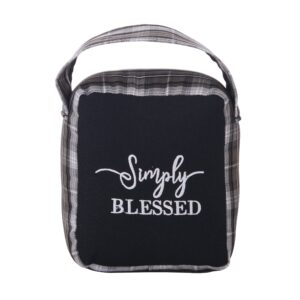 elements plaid simply blessed weighted fabric door stopper, polyester