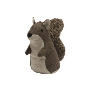 elements squirrel weighted fabric door stopper, polyester,brown