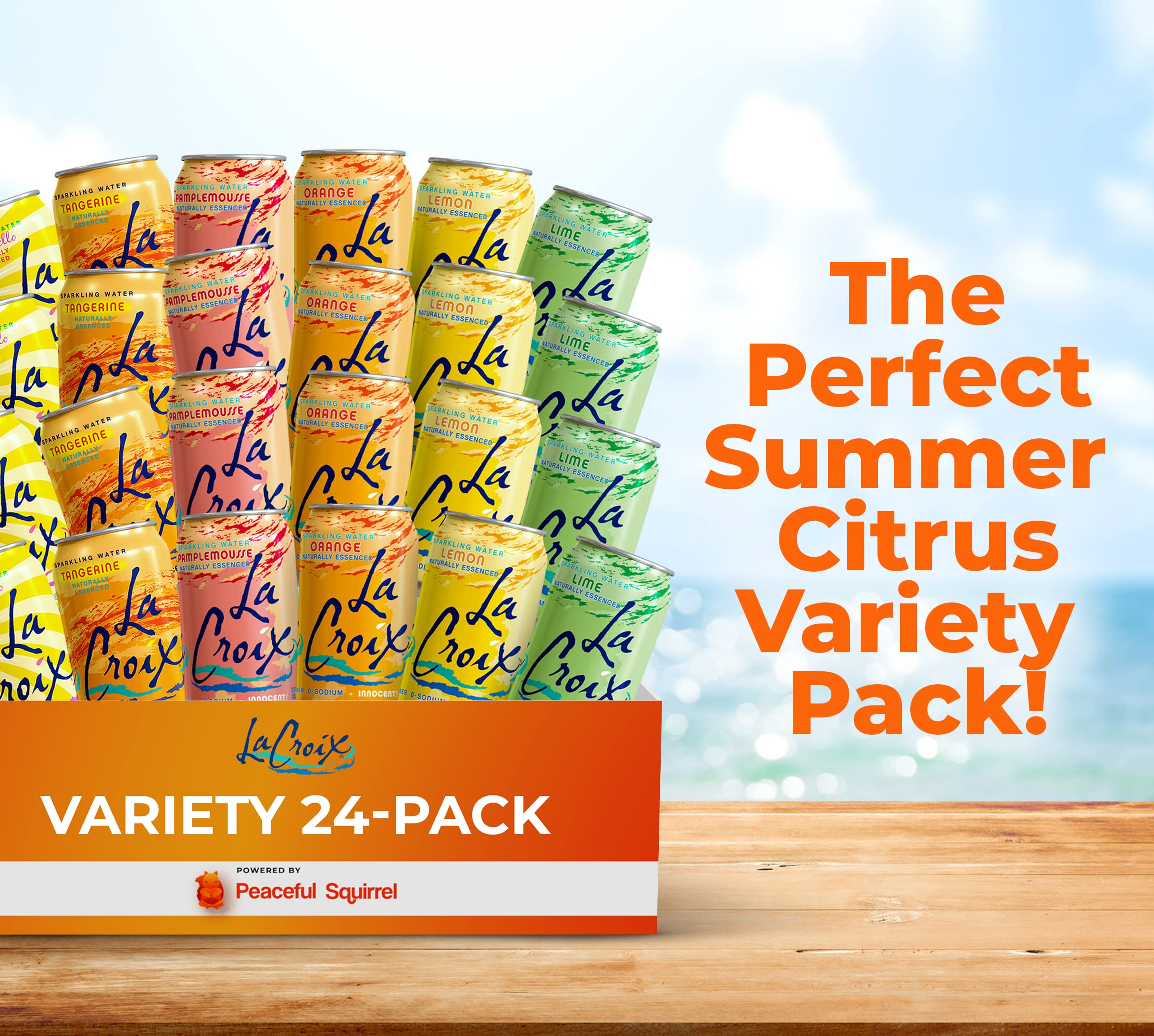 LaCroix Sparking Water, Summer Citrus Variety 24-Pack, 6 Citrus Flavors, 4 of Each, 12 Fl Oz Each