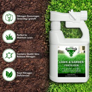 Persist Green Bull - 32oz Liquid Grass Fall Fertilizer Sprayer for Lawn and Garden Soil - Naturally Enhances Green and Creates Nitrogen Rich Plant Soil, Naturally Based Fertilizer for Greener Plants