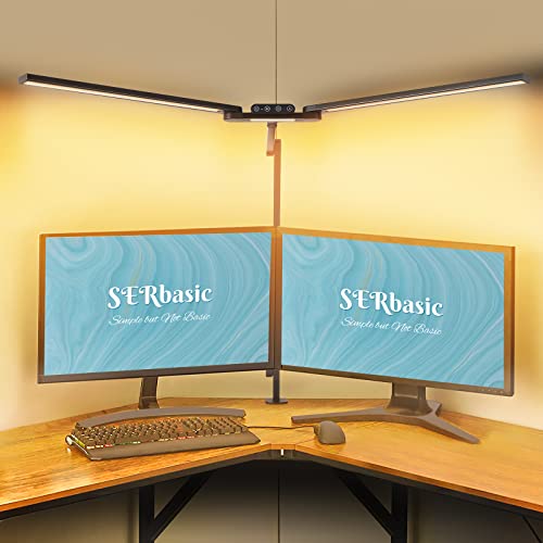 Desk Lamps for Home Office,37.5" LED Architect Desk Light with Clamp,1500LM Desk Lighting for Computer Monitor, Auto and Stepless Brightness/Color,Swing Arm Office Task Lamp for Desk Study Work,Black