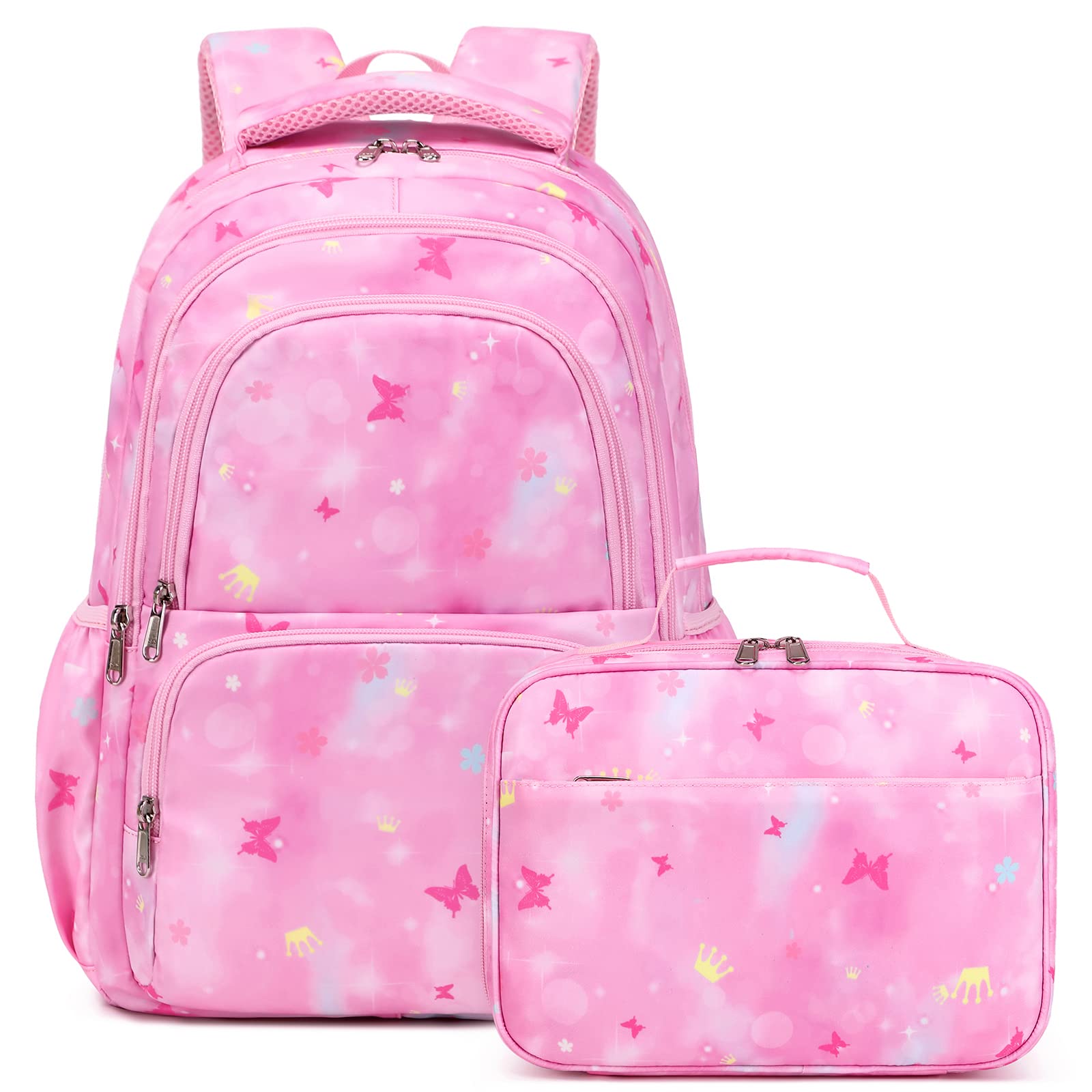 Sunborls Backpack for Girls Kids School Bookbag with a Cute Butterfly Appearance - Lightweight and High-Capacity Backpack Se,Pink