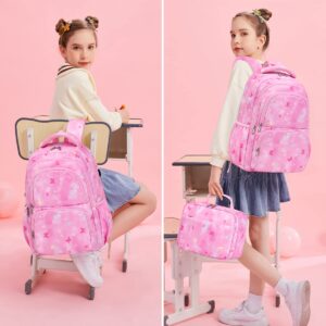 Sunborls Backpack for Girls Kids School Bookbag with a Cute Butterfly Appearance - Lightweight and High-Capacity Backpack Se,Pink