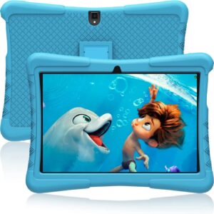 magch 10 inch tablet for kids, 3gb ram 32gb rom android 11 tablet, app pre-installed, tablet with parental control camera & wifi, for gaming, learning tablet for kids - blue case