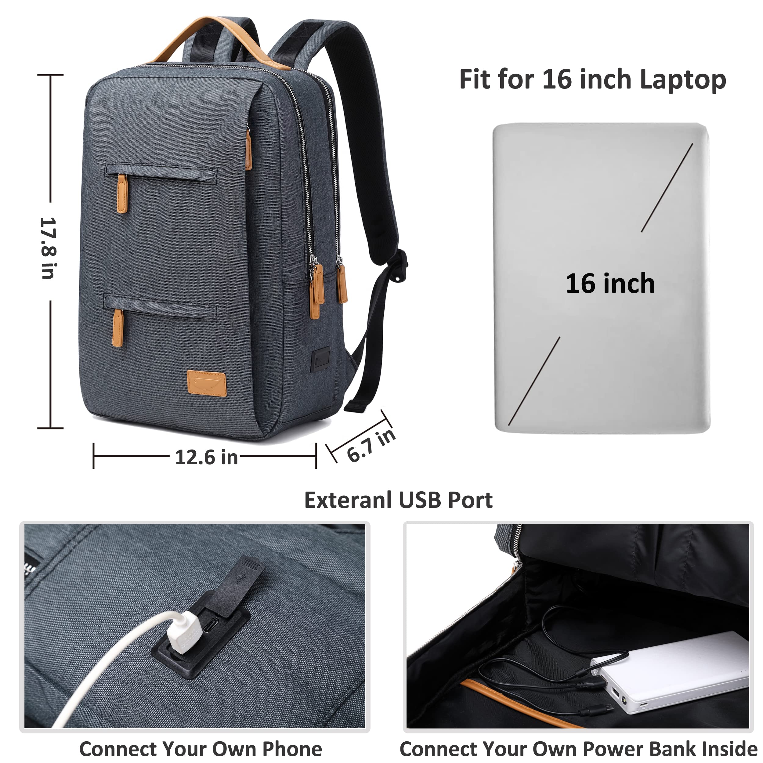 Smart Laptop Backpacks 15.6 inch for Women Men Business Travel Weekender Middle High School Bag