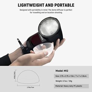 NEEWER Magnetic Dome Diffuser for Round Head Speedlite Flash, Magnetically Attached Flash Dome Light Modifier for Z2 Z1 Speedlite, M12