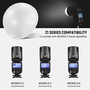 NEEWER Magnetic Dome Diffuser for Round Head Speedlite Flash, Magnetically Attached Flash Dome Light Modifier for Z2 Z1 Speedlite, M12