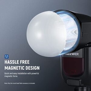 NEEWER Magnetic Dome Diffuser for Round Head Speedlite Flash, Magnetically Attached Flash Dome Light Modifier for Z2 Z1 Speedlite, M12