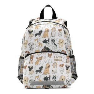 toddler backpack for boys girls cute dogs kindergarten preschool school bookbag mini bag 3-6 years kids child safety leash