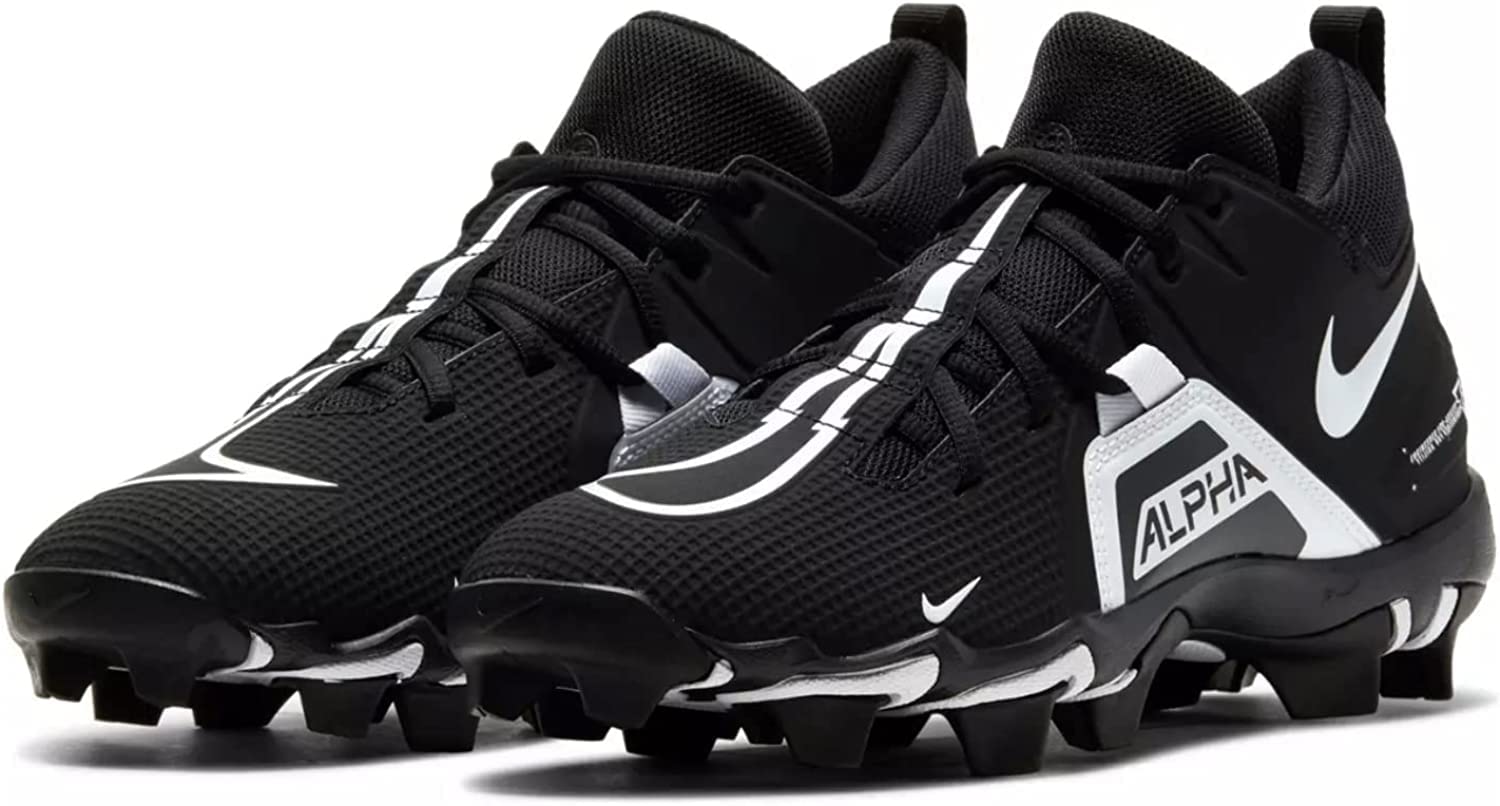 Nike Alpha Menace 3 Shark Mid CV0584-001 Black-White Men's Wide Football Cleats 12 US