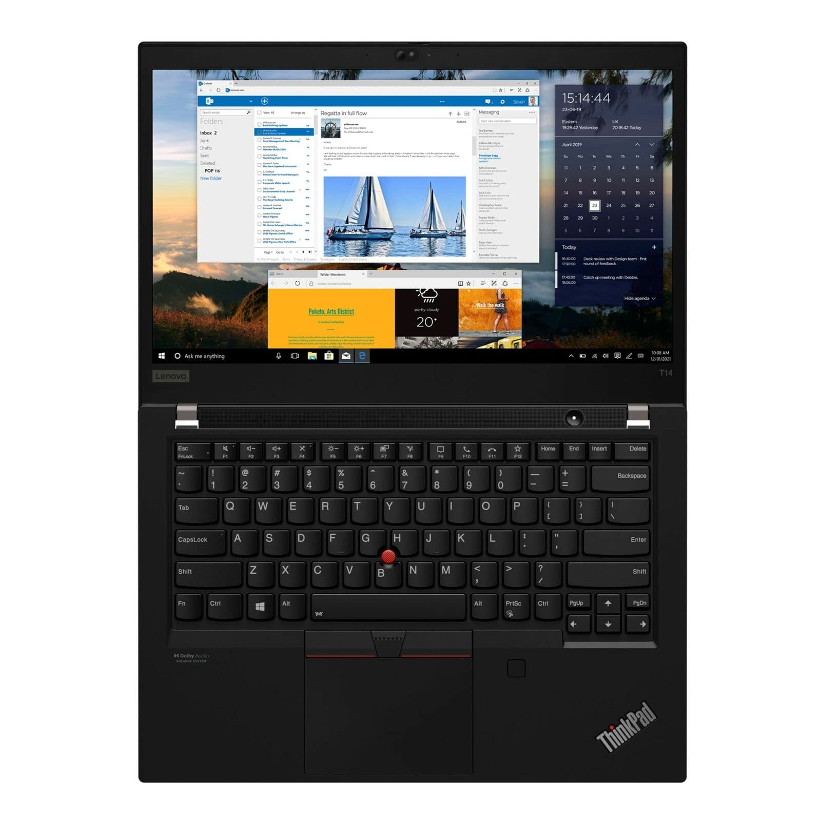 Lenovo ThinkPad T14 Gen 2 Laptop (2022), 14" FHD IPS, 11th Intel Core i7-1165G7, Iris Xe Graphics, 48GB DDR4 2TB NVMe SSD, Backlit KB FP Reader Thunderbolt 4 WiFi 6E, Windows 11 Pro, COU 32GB USB