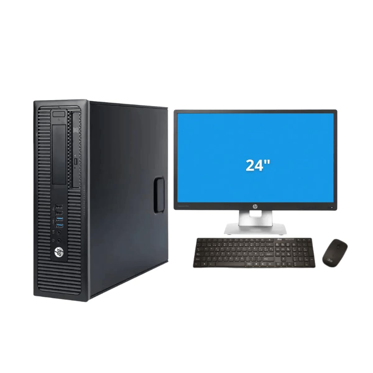 HP Desktop Computer EliteDesk 800 G1 SFF PC,Quad Core i5 Business Desk Top,New 24" LED Monitor,16GB RAM,New 1TB SSD,WiFi,Bluetooth,DVD,Wireless Keyboard Mouse(Renewed)