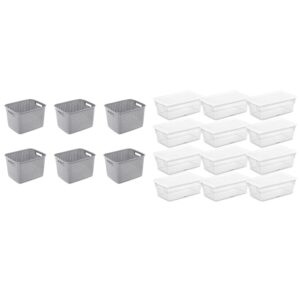 sterilite tall weave baskets (6-pack) and storage boxes (12-pack)