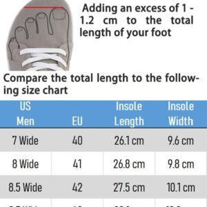 WHITIN Men's Extra Wide Toe Box Fashion Canvas Barefoot Sneakers Zero Drop Sole Size 9.5W Minimus Casual Minimalist Outdoor Tennis Shoes All White 43