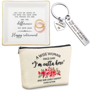 weewooday retirement gifts for women retirement jewelry tray makeup bag keyring retirement gift for coworkers(stylish)