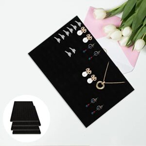 Cabilock Jewelry Insert Display Mat Monitor Stand 4 Pcs Ring Insert Display Trays Foam Ring Holder Organizer Jewelry Box Inserts for Selling Jewelry Black Black Choker