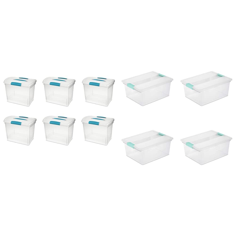 Sterilite Large Nesting ShowOffs (6-Pack) and Sterilite Deep Clip Box (4-Pack) Storage Bins