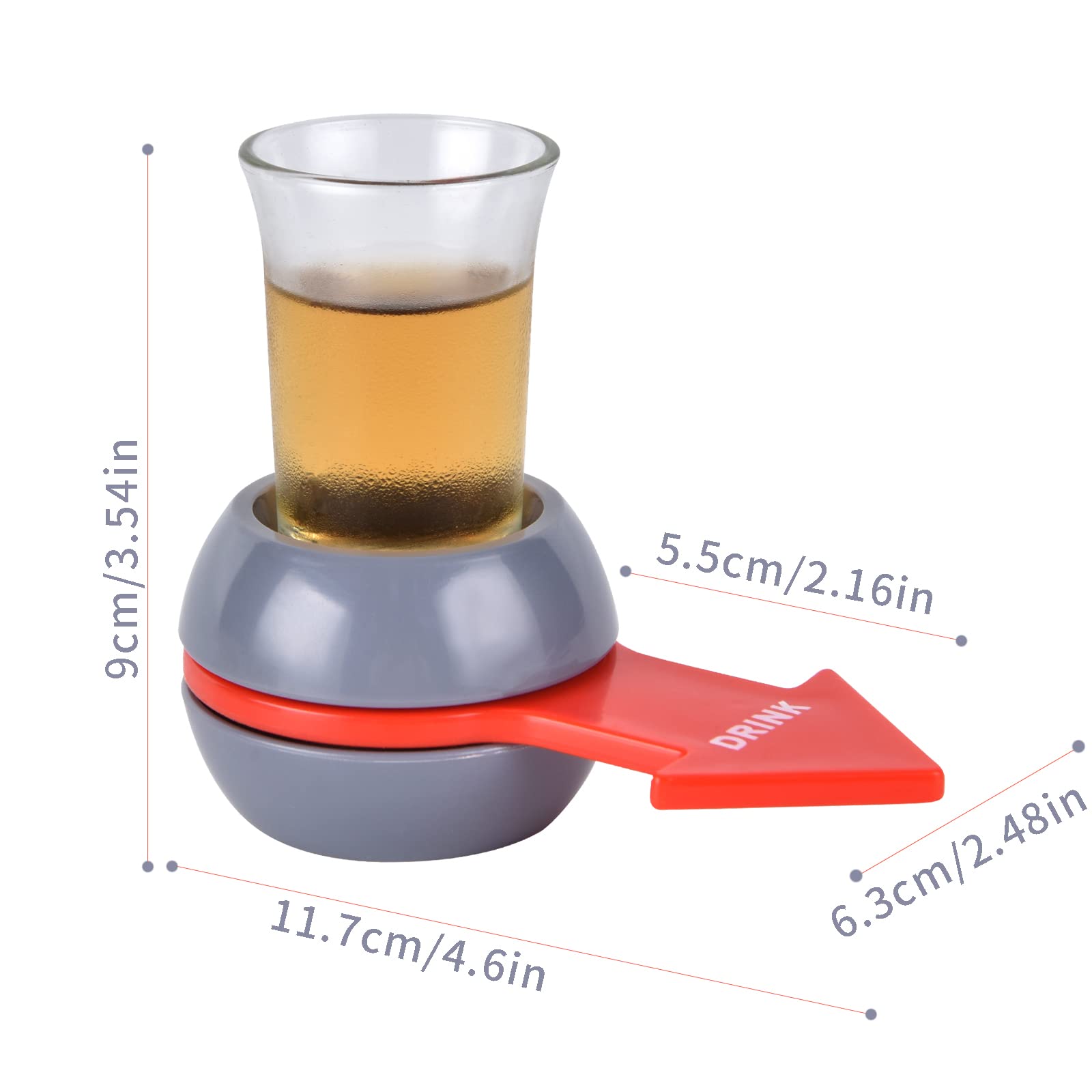 CRETVIS Shot Spinner Spin The Shot Fun Drinking Game Spin Shot Game Party Games for Adults Includes 1 oz Shot Glass