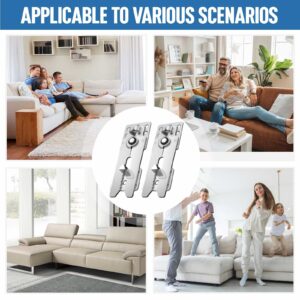 SKMYL Sofa Connector, Heavy Duty Sofa Snap Furniture Invisible Connector Head Snap with Mounting Screws, Sofa Connector Bracket for Loveseat Sofa and Other Furniture (Sofa Alligator Clips 2 Pairs)