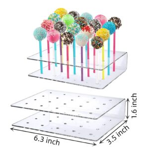 Cake Pop Holder, 15 Round Holes Transparent Acrylic Lollipop Holder, Lollipop Display Stand Decoration Supplies for Weddings Anniversaries Baby Showers Birthday Parties Halloween Candy Decor