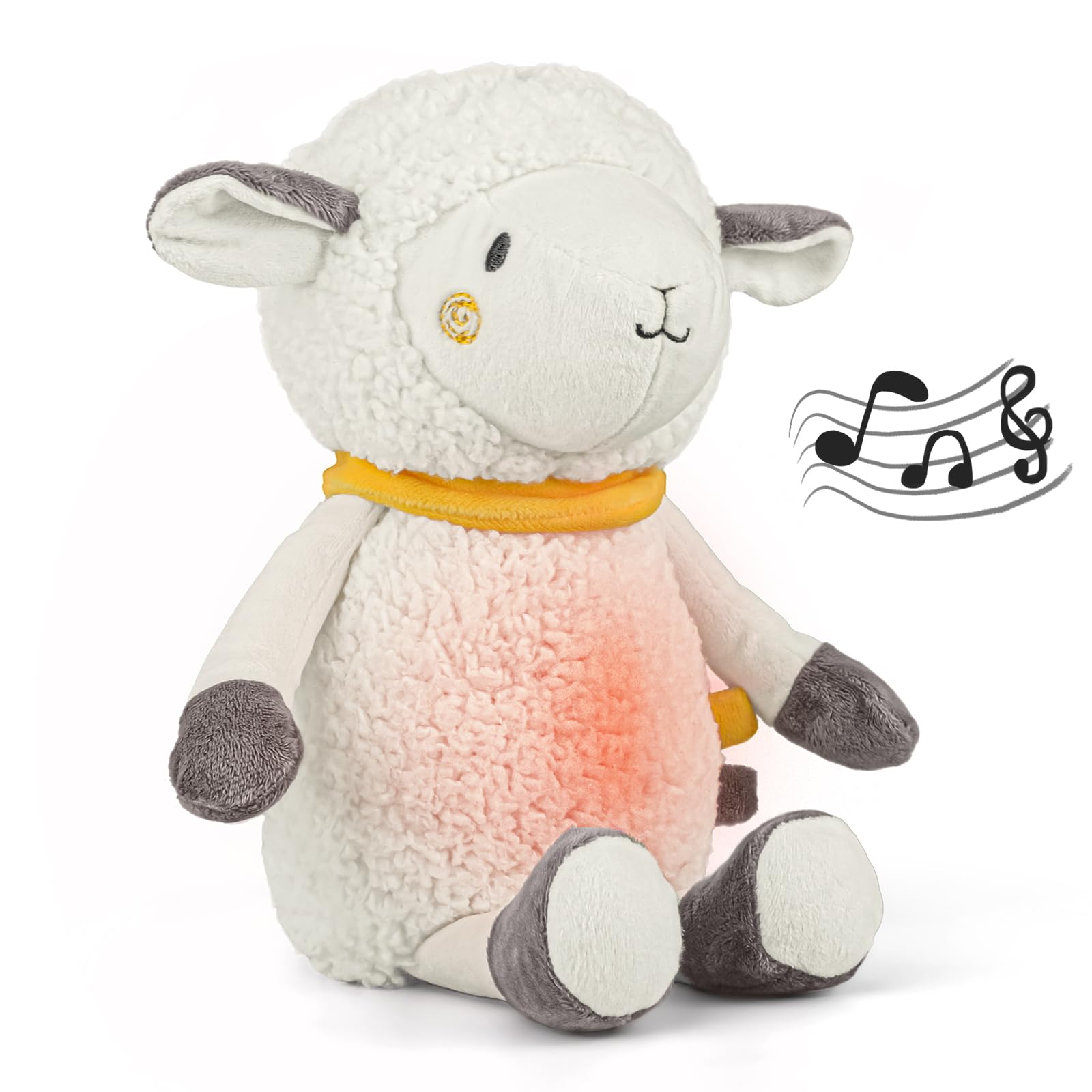 nicknack Baby Sleep Soother Toy Sheep Plush Toy Soft Stuffed Animal with Night Light & Soothing Sounds for Toddler Boys and Girls Gift