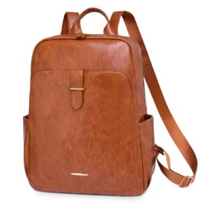ubaymax pu leather women backpack casual shoulder bag fashion ladies daypacks travel backpack 14 inch laptop backpack