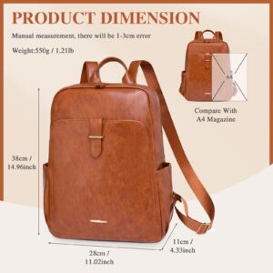 UBAYMAX PU Leather Women Backpack Casual Shoulder Bag Fashion Ladies Daypacks Travel Backpack 14 INCH Laptop Backpack