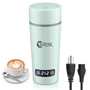 evatek travel electric kettle, temp control & boil dry protection, 304 stainless steel mini tea kettle, auto shut-off, portable & bpa free, 350ml small portable kettle for travel & gifts