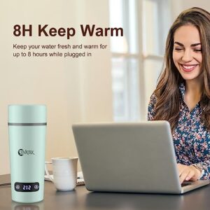 EVATEK Travel Electric Kettle, Temp Control & Boil Dry Protection, 304 Stainless Steel Mini Tea Kettle, Auto Shut-Off, Portable & BPA Free, 350ml Small Portable Kettle for Travel & Gifts