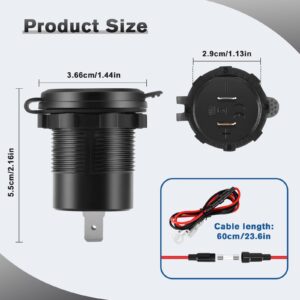 Thlevel 12V Type C USB Outlet Quick Car Charger Socket Dual Port Type C Fast Charger Socket Power Waterproof 12V / 24V Marine Boat Motorcycle Truck