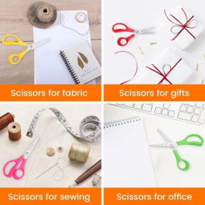 Kids Scissors 32-Pack, 5.5" Multipurpose Scissors Bulk, Small Scissors School Student Blunt Tip Kids Craft Scissors for Office Home School Sewing Fabric Craft Supplies