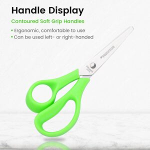 Kids Scissors 32-Pack, 5.5" Multipurpose Scissors Bulk, Small Scissors School Student Blunt Tip Kids Craft Scissors for Office Home School Sewing Fabric Craft Supplies