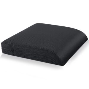 slecofom seat cushion for office chair -memory foam desk chair cushion back breathable mesh&non-slip bottom,car/wheelchair seat cushions -coccyx,sciatica & back pain relief pillow (19x17in,black)