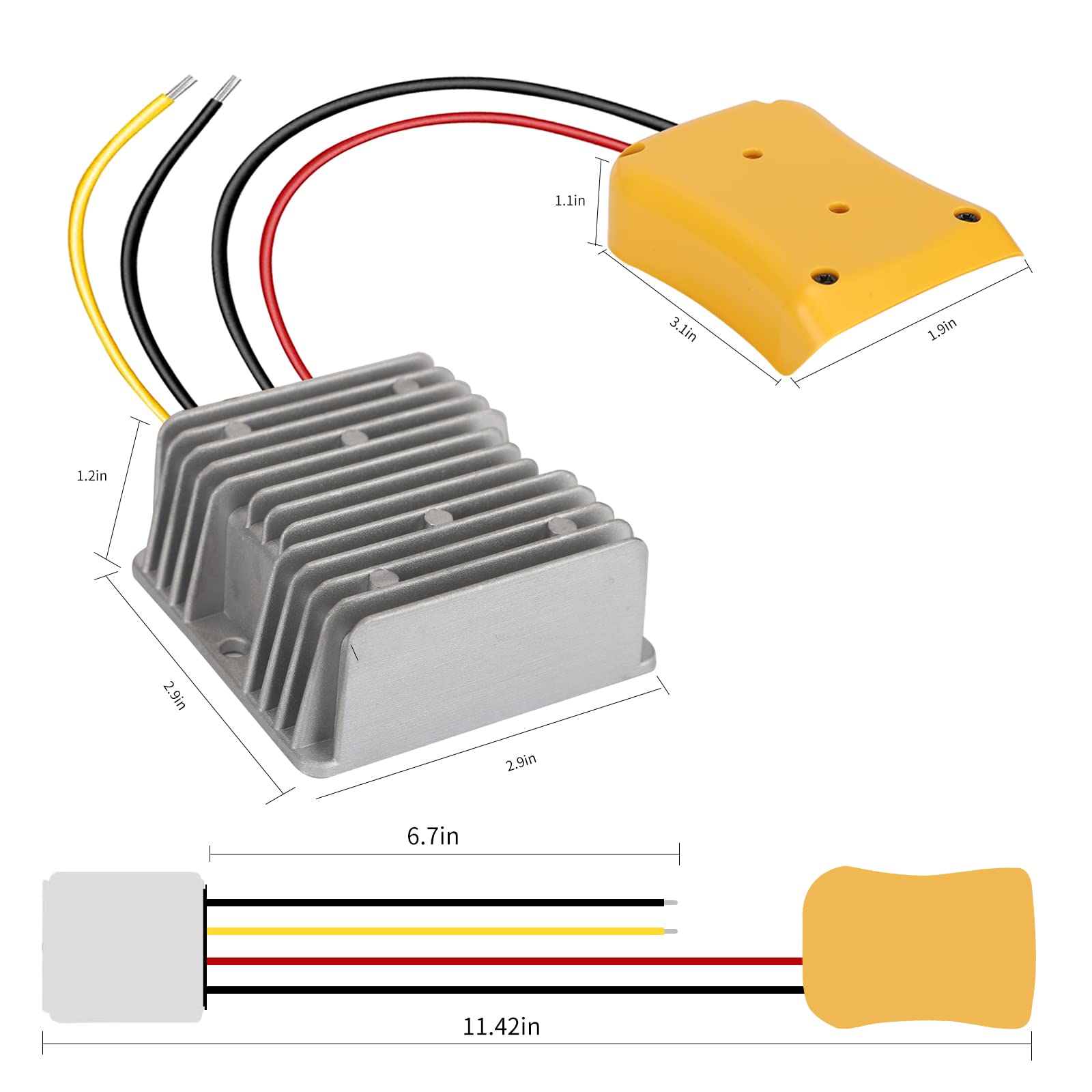 ToolValtz 20V to 12V Step Down Converter for Dewalt Battery, DC Voltage Battery Power Adapter, 15A 180W Buck Converter Regulator