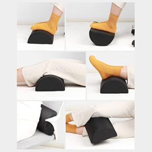 Foot Rest for Under Desk at Work, Fast Rebound Semicircular Memory Foam Foot Pillow Cushion for Knees, Lower Back and Lumbar Support, Comfortable Ergonomic Design Foot Stool Fatigue&Pain Relief Black