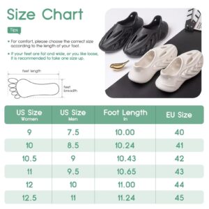 Eohsnem Foam Runner Shoes for Women Men, Hollow Cloud Slippers Lightweight Slip-On Walking Sneakers Breathable Soft Beach Sandals Black