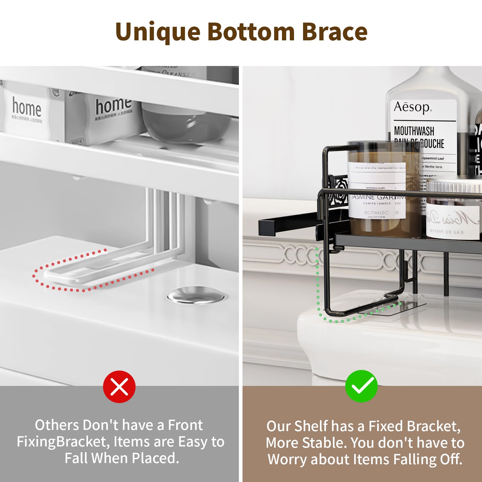 Iirios Over The Toilet Storage, 1-Tier Folding Bathroom Shelf Over Toilet, Over Toliet Organizer with Metal Basket and Paper Holder, Above Toilet Storage Shelf, No Assembly, No Drilling Space Saver