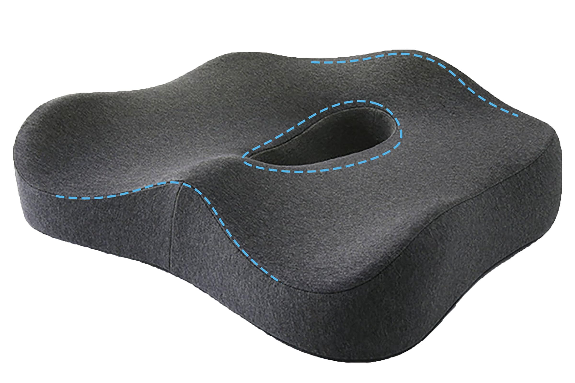 Chair Seat Cushion-Pressure Relief Seat Cushion for Long Sitting Hours on Office, Home Chair, Car Memory Foam Office Chair Cushion for Back, Coccyx, Tailbone Pain Relief