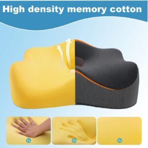 Chair Seat Cushion-Pressure Relief Seat Cushion for Long Sitting Hours on Office, Home Chair, Car Memory Foam Office Chair Cushion for Back, Coccyx, Tailbone Pain Relief