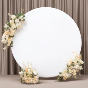6.5x6.5ft white round backdrop cover white circle backdrop cover round fabric photo background for photography party birthday wedding baby shower home decorations