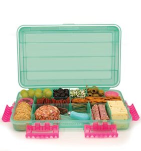 subsafe charcuterie safe - waterproof tackle box container keeps snacks fresh & dry on the go - fill with cured meats, cheese, nuts -perfect for the boat, beach, parties, picnics, tailgating & more