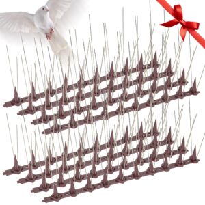 borhood bird spikes, 16 pack bird deterrent spikes, bird repellent devices outdoor, bird spikes for pigeons and other small birds, cats squirrels raccoons for fence roof windowsill coverage 16.4 feet