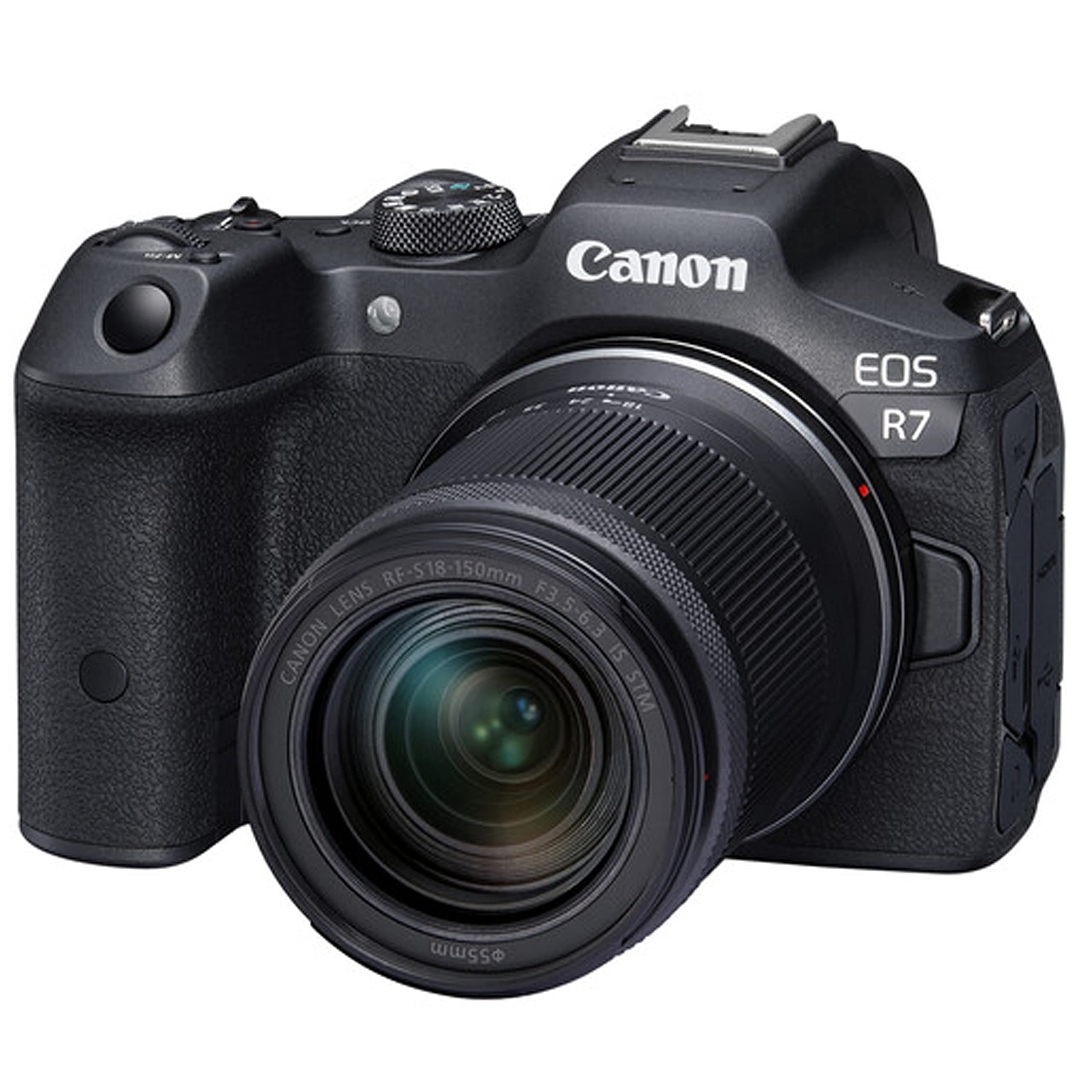 Canon EOS R7 Mirrorless Digital Camera with RF-S 18-150mm f/3.5-6.3 is STM Lens + 75-300mm F/4-5.6 III Lens + 50mm f/1.8 STM Lens + 128GB Memory + Case + Tripod + Filters (43pc Bundle) (Renewed)