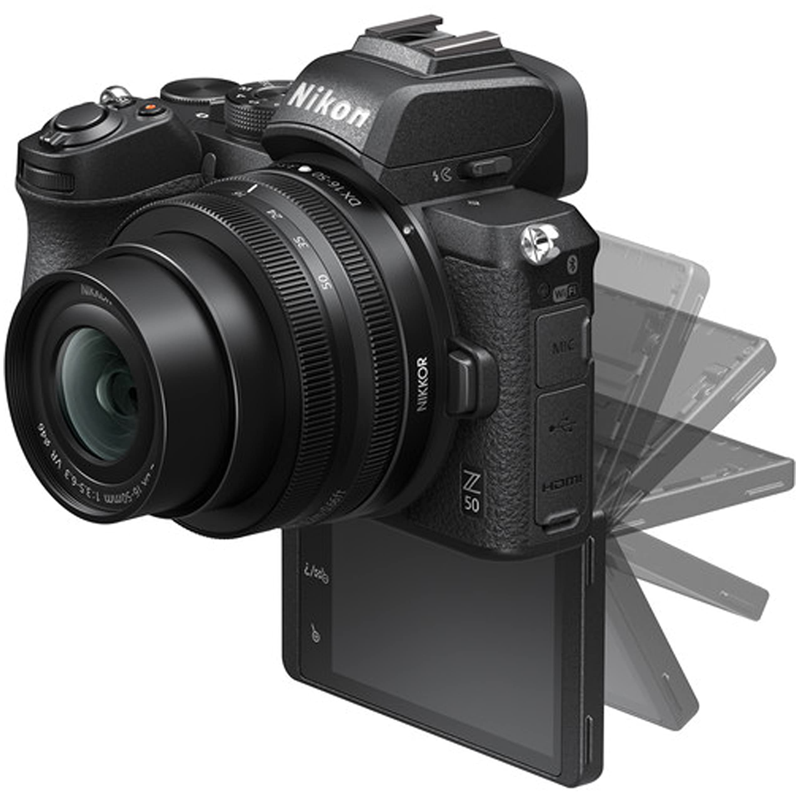 Nikon Z50 Mirrorless Camera w/NIKKOR Z DX 16-50mm f/3.5-6.3 VR Lens + 128GB Memory + Case + Tripod + 3 Piece Filter Kit + More (30pc Bundle) (Renewed)