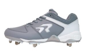 ringor flite metal softball spikes for women | performance, durability, and superior traction | designed for female athletes | size 10 | charcoal & white