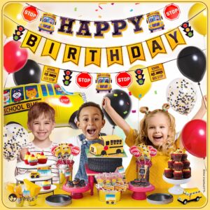 Pirese Wheels On The Bus Birthday Decorations, School Bus Decorations For Party, School Bus Birthday Party Decorations | School Bus Birthday Banner | School Bus Party Decorations | Bus Theme Party